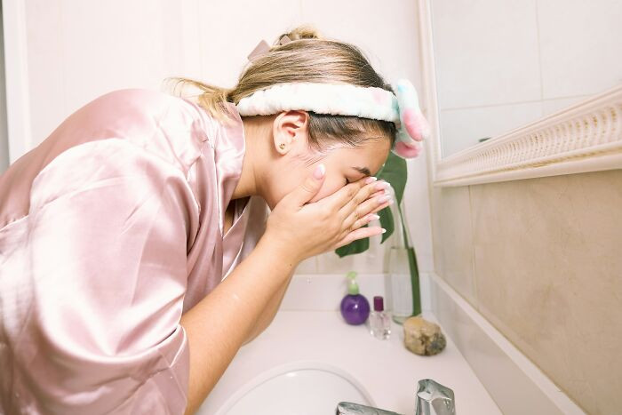 "I slathered my face with hair gel this morning."