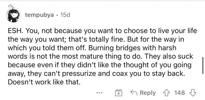 She probably should have taken a different route when talking to them about it.