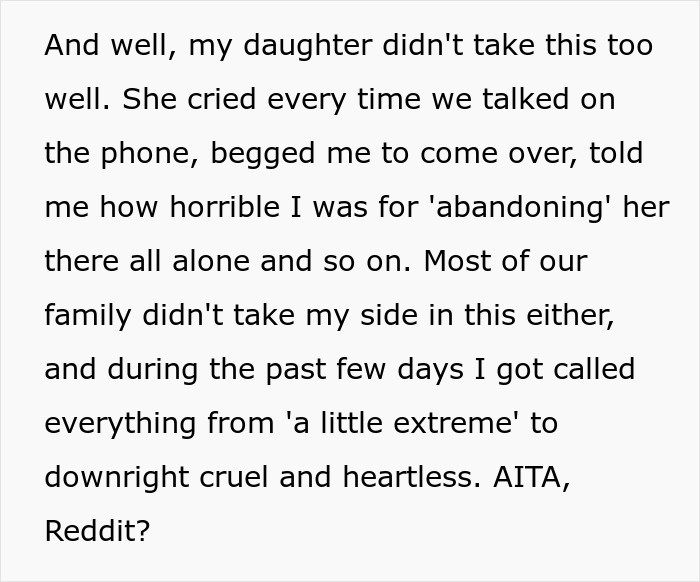 The daughter didn't take this well