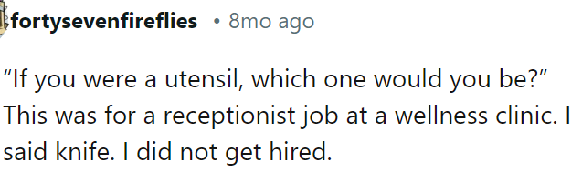 This was for a receptionist job.