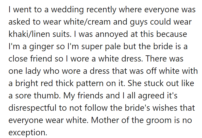 Wearing white to a wedding is like wearing a superhero costume to a funeral—it steals the spotlight in all the wrong ways!