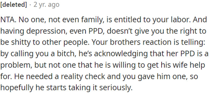 Suffering from depression, including postpartum depression (PPD), doesn't excuse mistreating others