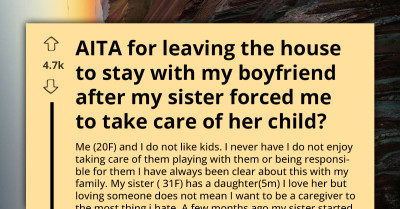 Young Woman Leaves Home After Sister Demands Full-Time Childcare And Cancelled Trip