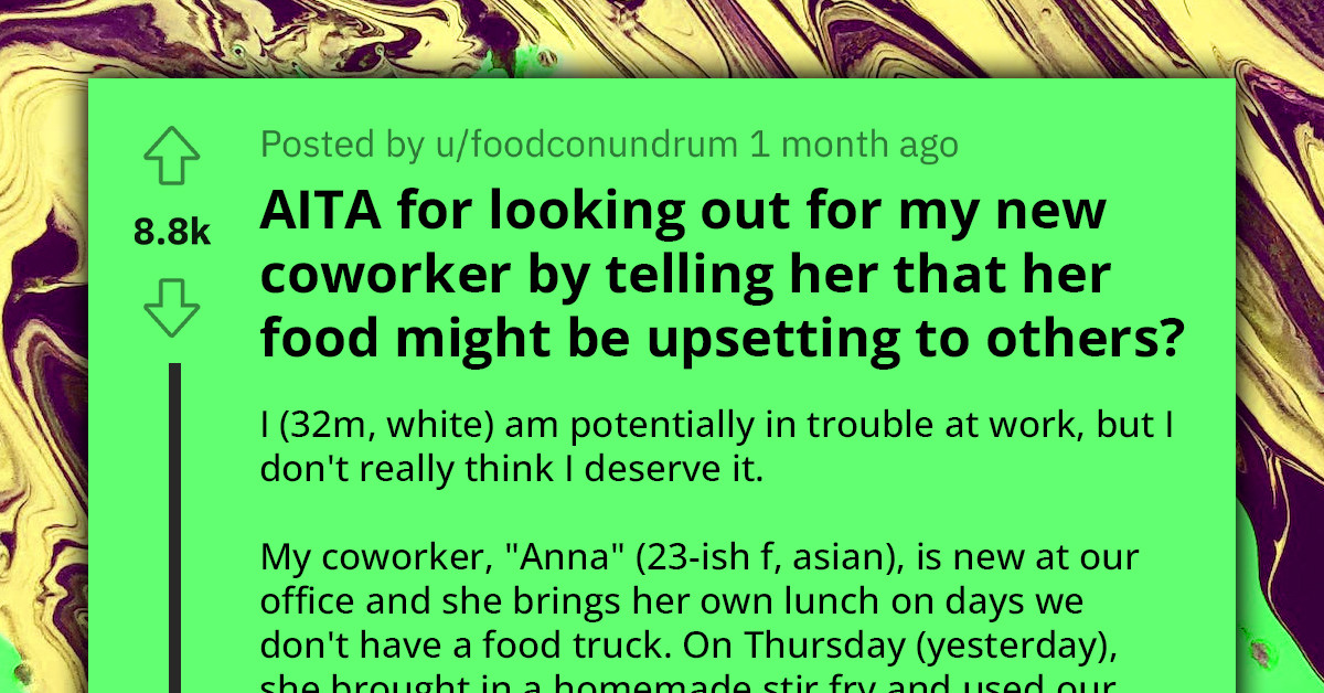 Redditor Claims His Comments About Coworker's Food Were Well-Intentioned, His Coworker Feels Differently