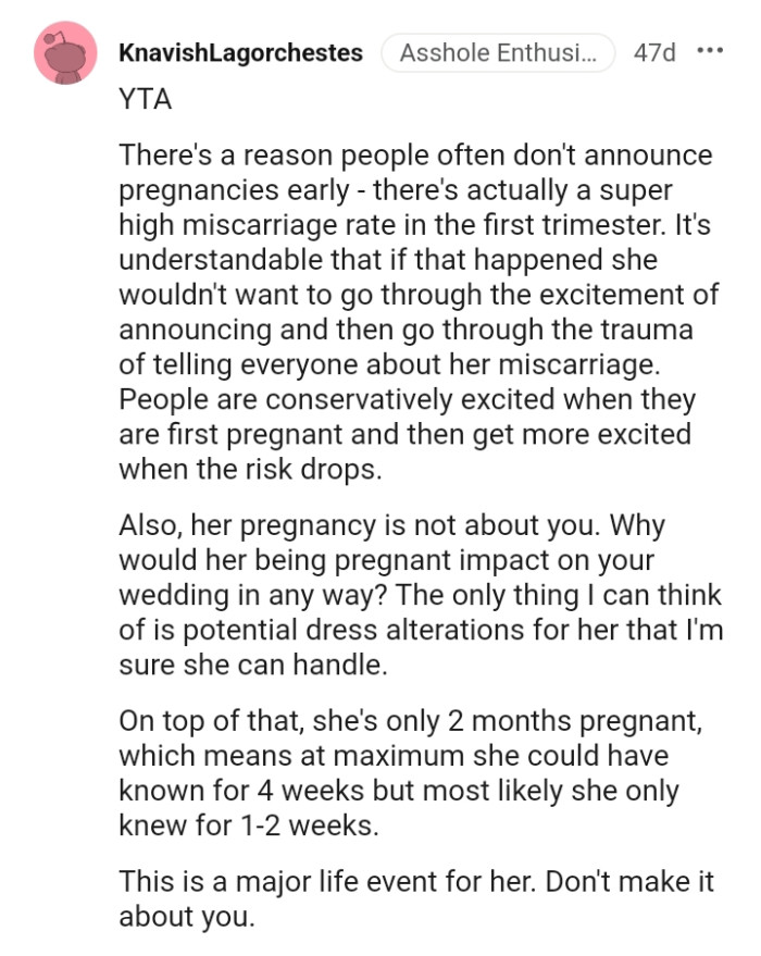 People are consecutively excited when they are pregnant for the first time
