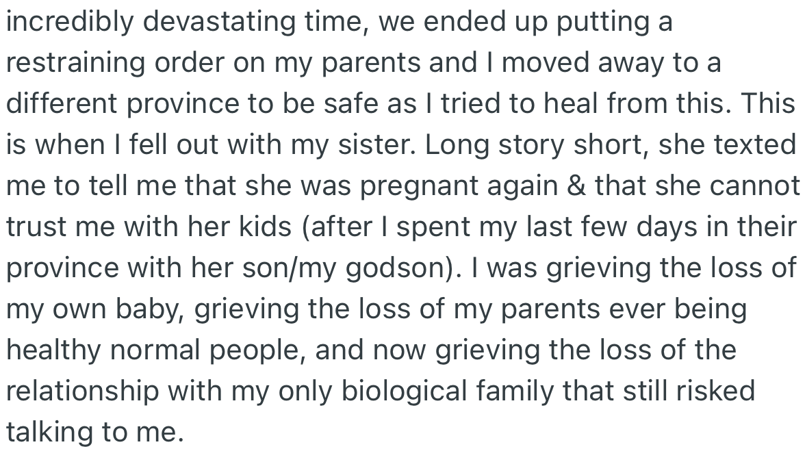 OP Fell Out with One of Her Sisters and Was Also Barred from Having Any Relationship with Her Sister’s Kids