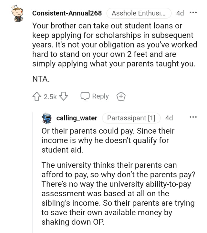 The OP has worked hard to stand on his own