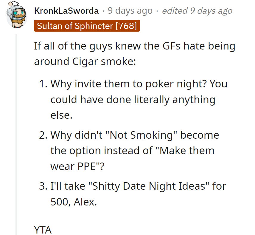 Why not just play 'Go Fish' and spare the drama? YTA.