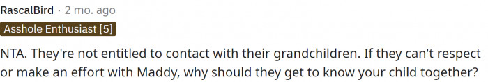 Personally, I think it's fair, and I think that if he has ill feelings towards Maddy, then some of that will most definitely transfer to the baby regardless.