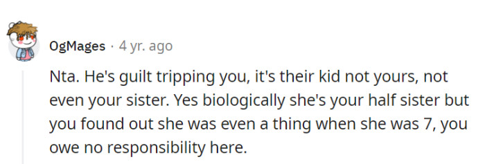 OP owes no responsibility.