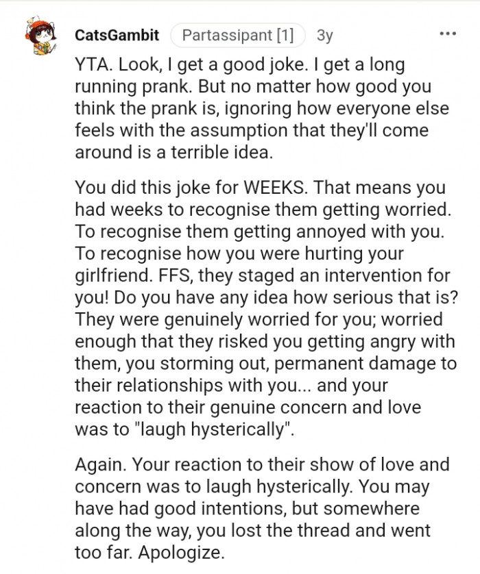 It means you had weeks to recognize that they were getting worried