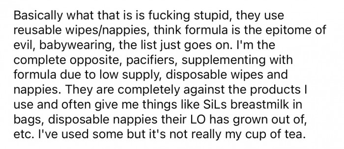 OP's brother and SIL have a list of things they refuse to use.