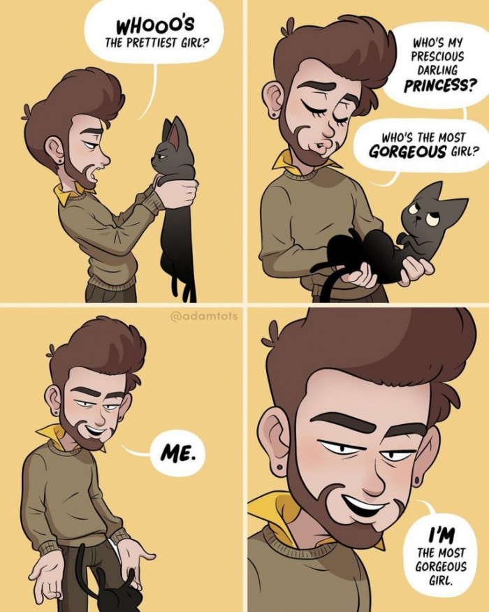 2. The cat was definitely in for a big surprise