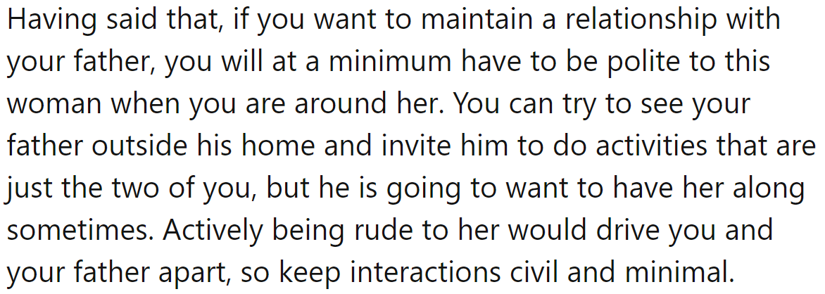 But he needs to be polite to her