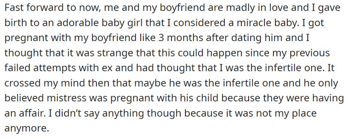 Shortly after the divorce, she fell in love again, got pregnant, and gave birth to a baby girl: