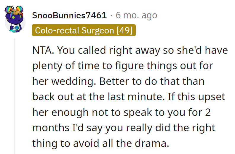 Two months of silence? Must've aced the drama-avoidance course!