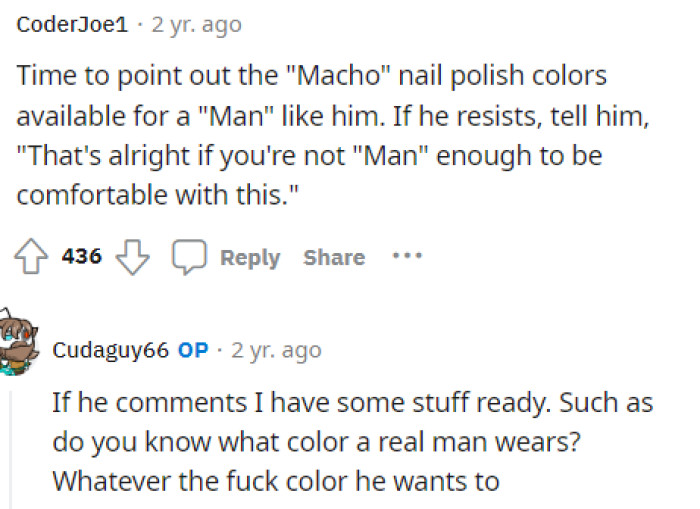 I'd like to know what other people think about men wearing nail polish because it seems to be a big deal here.
