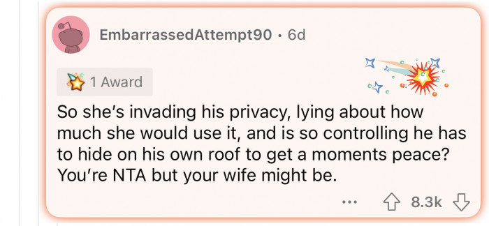 OP's wife needs to take it easy on her son.