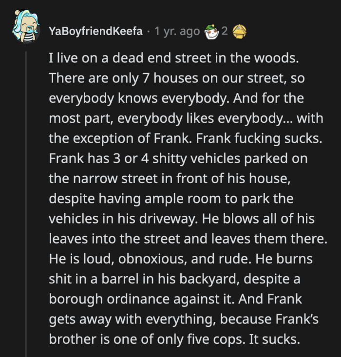 8. We now hate Frank as well