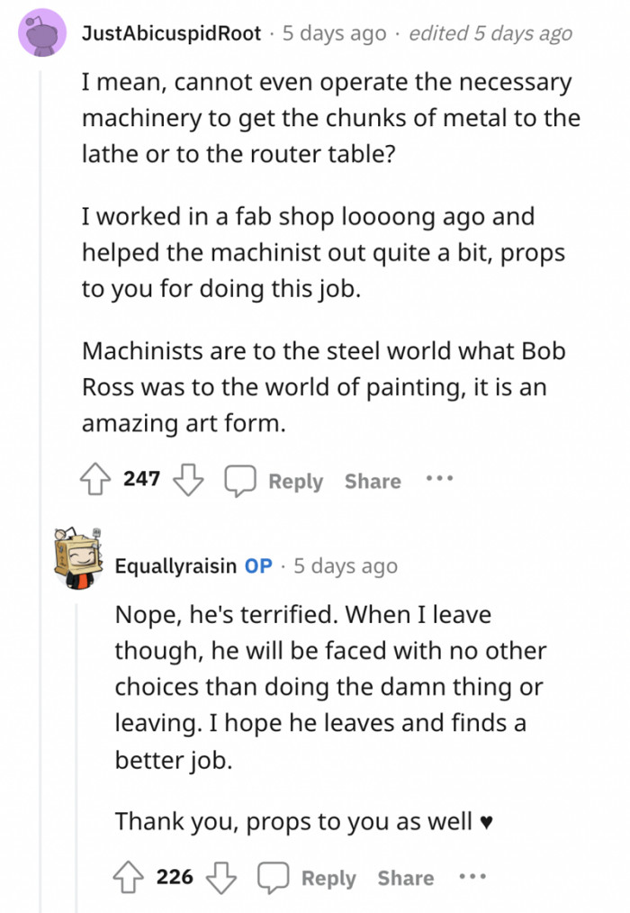 Skilled machinists are worth more.