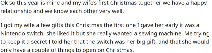 He and his wife were celebrating their first Christmas together.