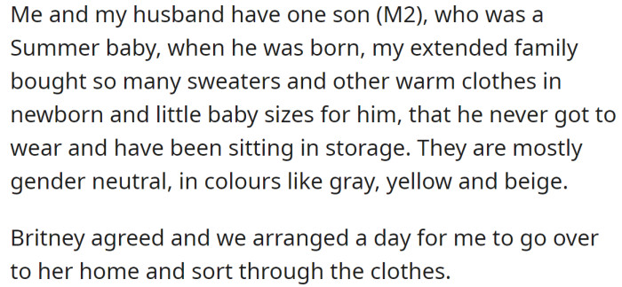 The OP said the clothes are mostly gender-neutral: