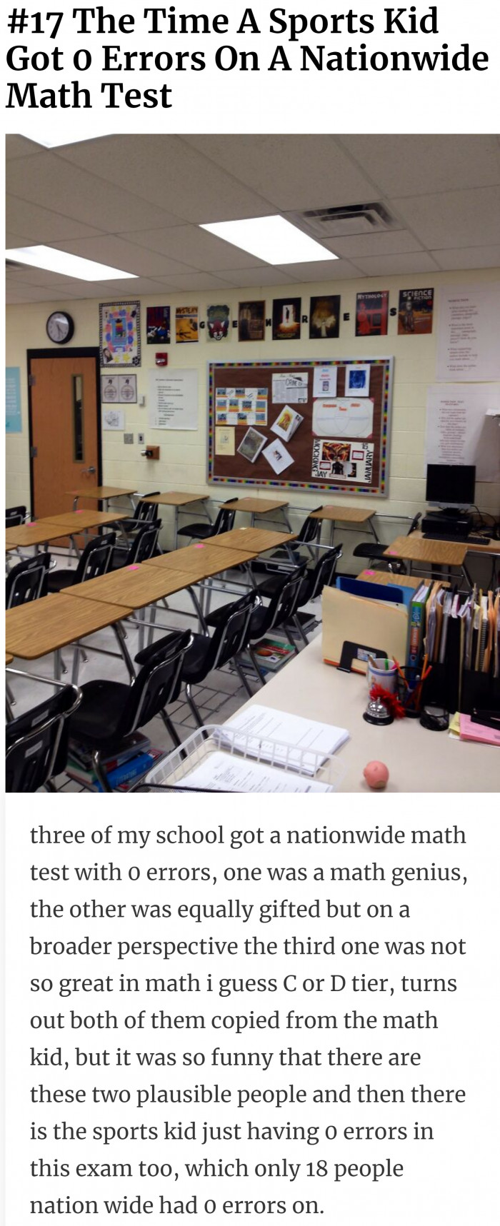 17. Cheating skills, pro level, I guess.