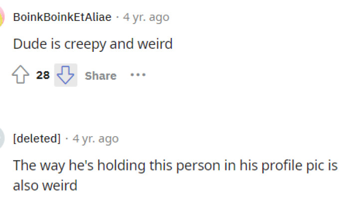 This truly shows that people felt a little weird about the guy's comments, and they're not even sure why he's commenting this. It's clear that he's not in the right here, and he's being quite rude to her.