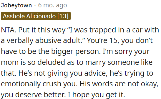 OP doesn't have to tolerate verbal abuse.