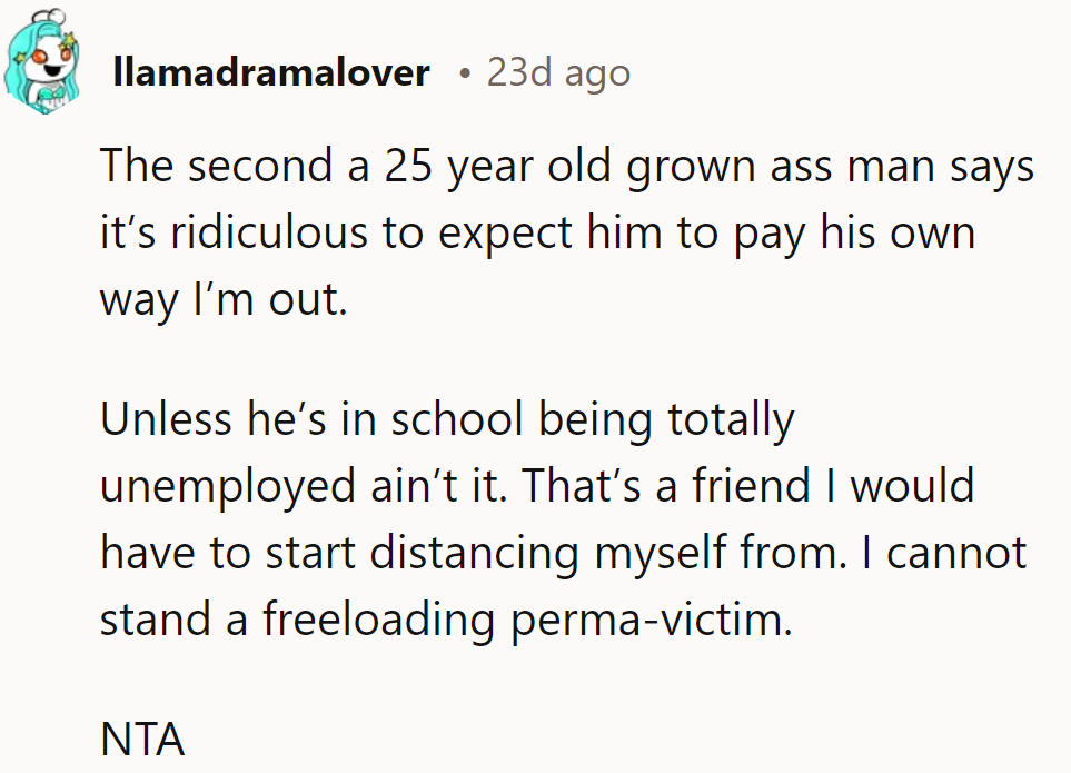 Freeloading isn't a friend's sport. Time to switch lanes!