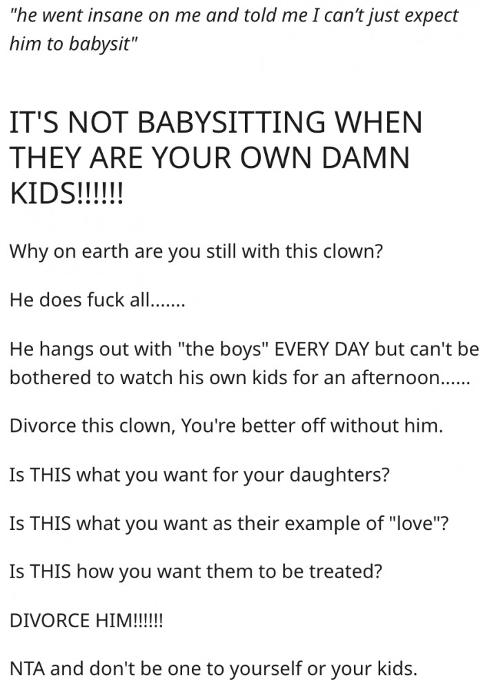 15. She should divorce him ASAP.