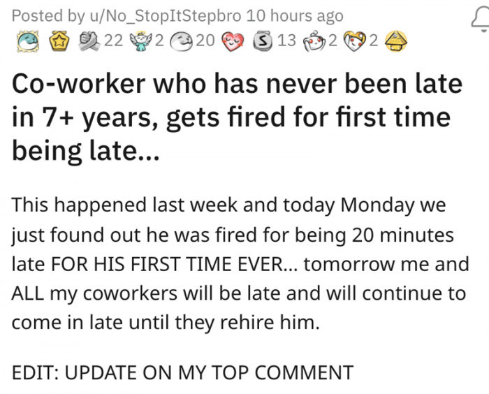 A first-time offense that cost this worker his job