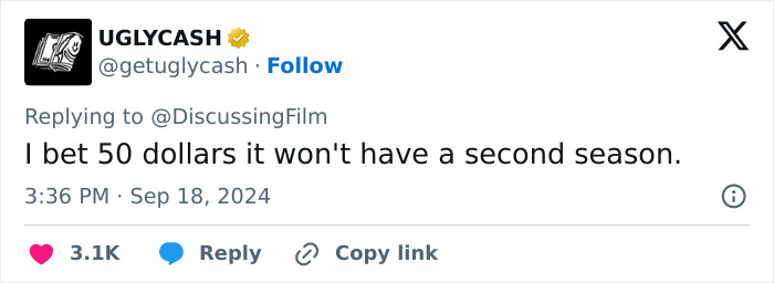 It Won't Have a Second Season