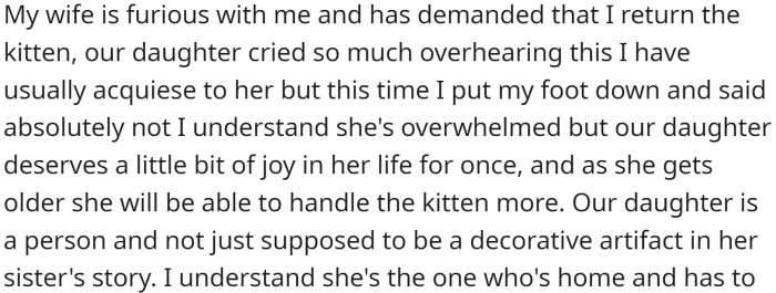 His wife is now furious