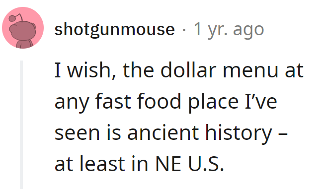 In the Northeast, even the dollar menu has retired. McChickens are now historical artifacts!