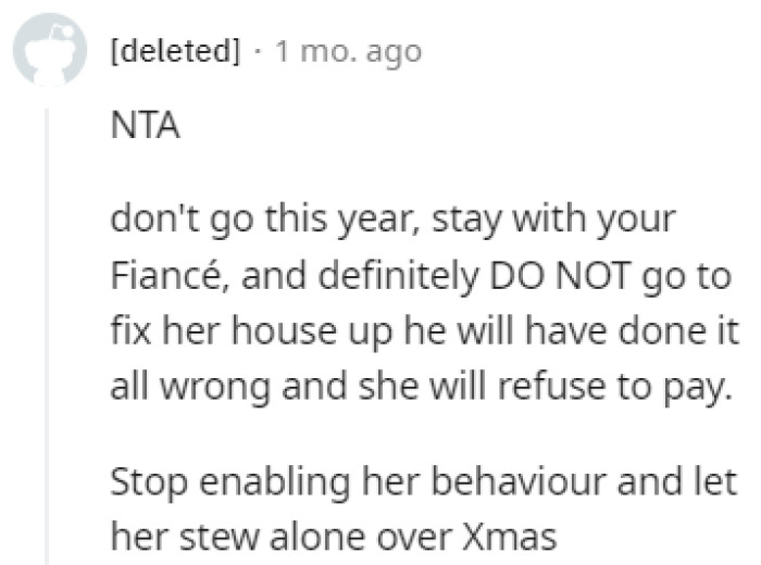 Enabling her behavior