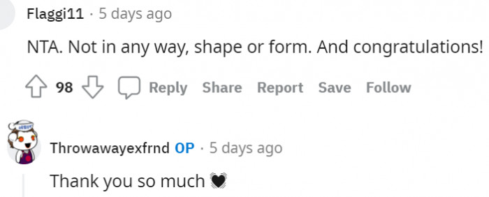 8. You're not at fault in any way
