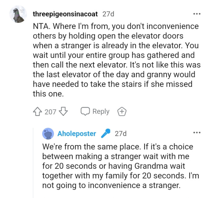 It is not as if that was the last elevator of the day