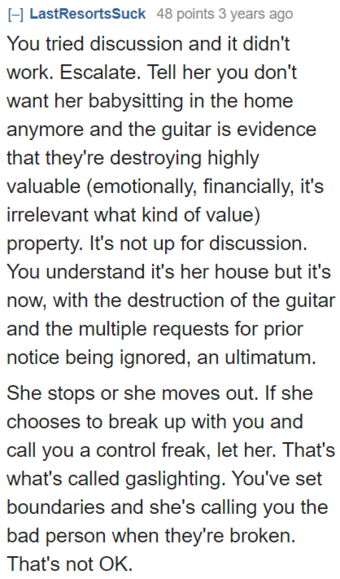 It's either she asks for permission or she moves out of their home (and maybe the OP can also move on from this girl).