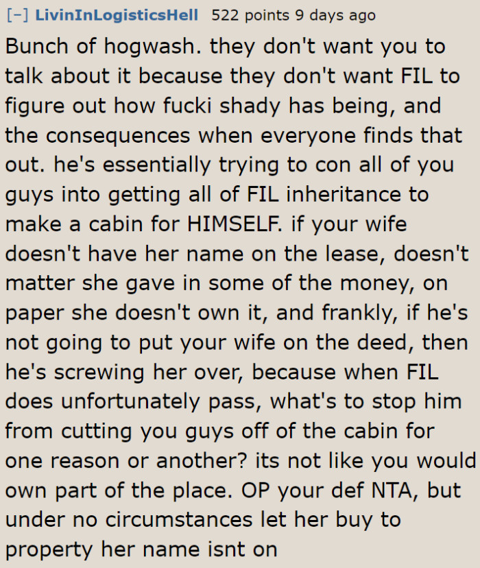 She can contribute to the property only if it's also going to be under her name.