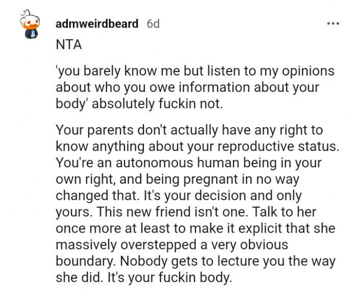 No one gets to lecture you the way she did