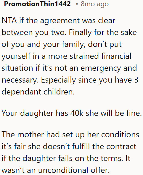 The OP's condition was clear. If the daughter has no W2 job, then there's no need to pay for the rent.