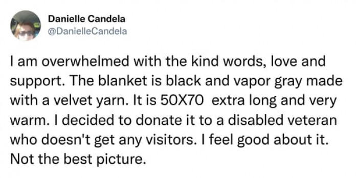 Not the best picture but she feels good about it