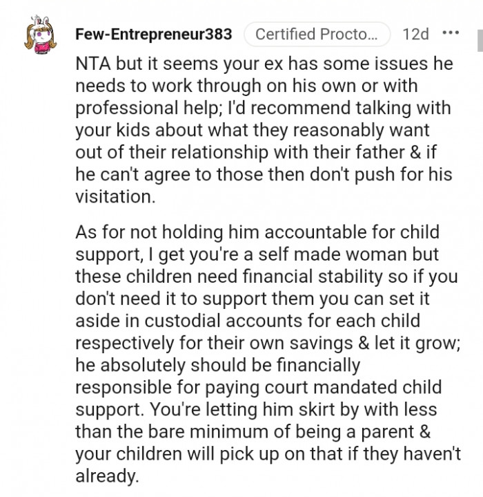 You are letting him skirt by the less than bare minimum