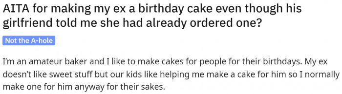 Here's how the story starts with a little background on the cake making.