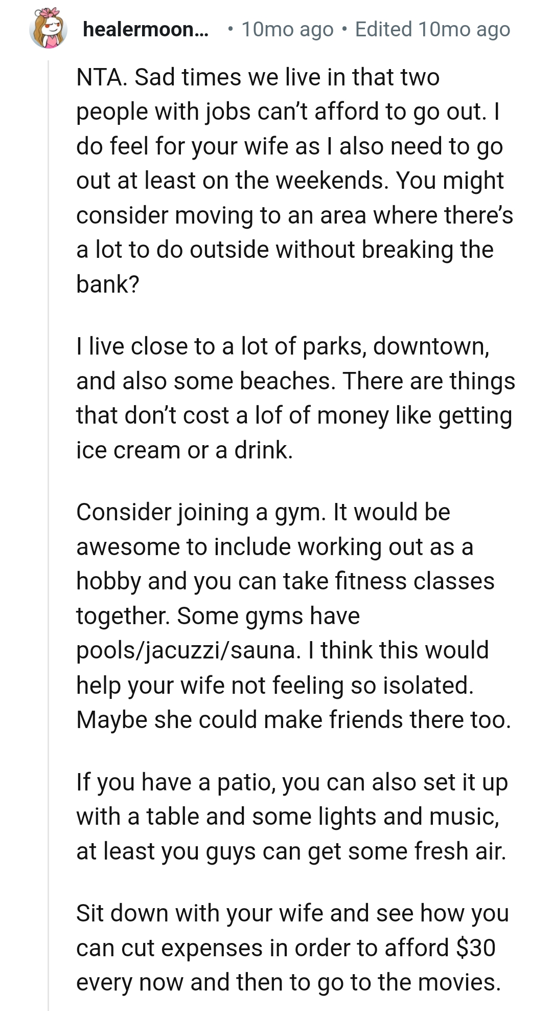 Moving to another area