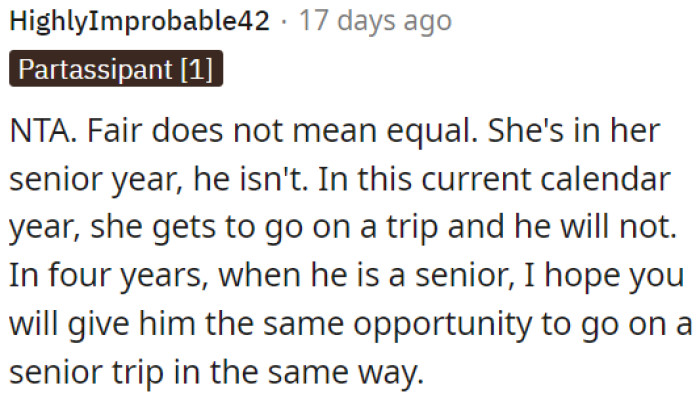 Fair doesn't always mean equal.