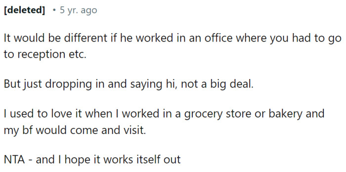 This Redditor enjoyed visits from her boyfriend: