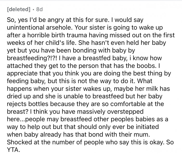 Here's someone's perspective on the breastfeeding bond and how they are an unintentional AH.