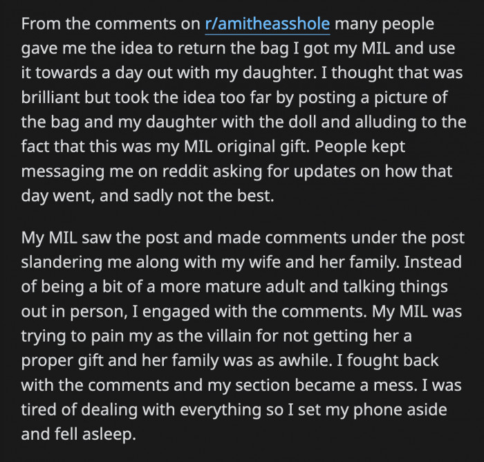 His wife and her family commented on OP's post, and the comments section got super messy.
